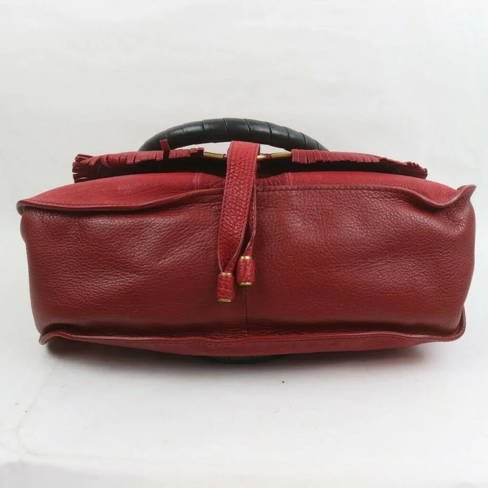 authentic Chloe Shoulder Bag Reds Leather